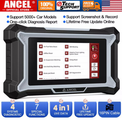ANCEL DS100 Scanner OBD2 Diagnostic Tool Car Code Reader ABS SRS AT Engine Check