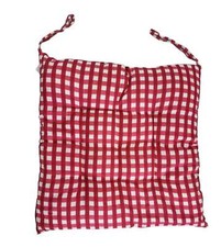 Seat Pad Dining Room Garden Kitchen Chair Seat Cushions Tie On Gingham Plain