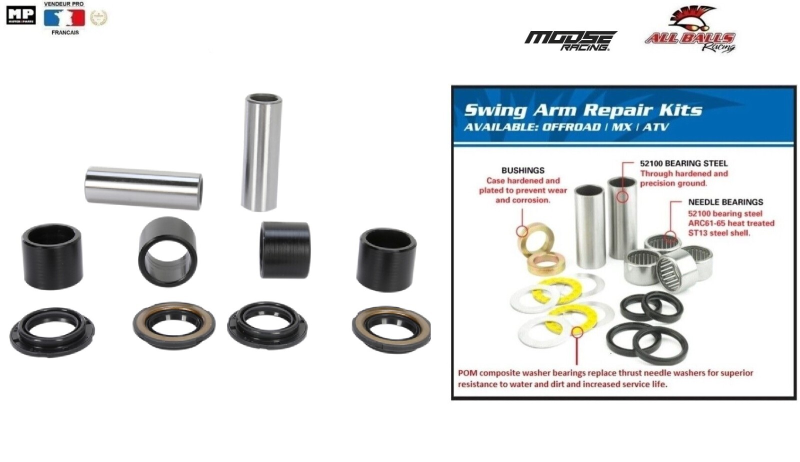 Kit réparation bras oscillant 28-1208 Cobra CX50 2010-2014