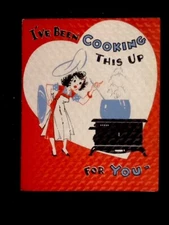 Vintage c1930's Valentine's Day Greeting Card, Satin Finish