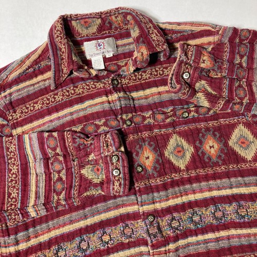 The Territory Ahead Shirt Southwest Aztec Western Thick Textured Men's Size Med