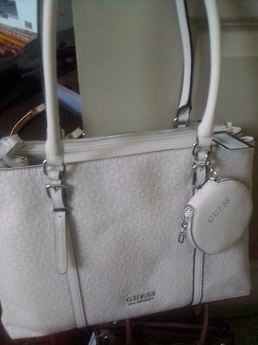 New Guess Keeley Purse Tote Bag Satchel NWT Embosssed Stone Color SE846007