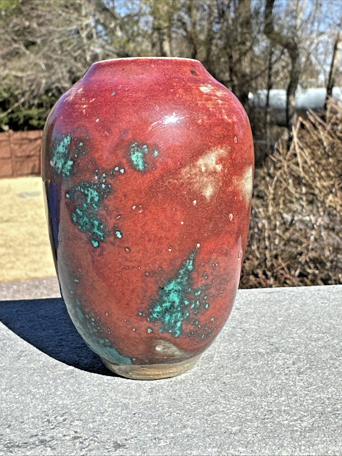 JUGTOWN / WARE ART POTTERY VASE w/ CHINESE BLUE GLAZE, NORTH CAROLINA, c1930-40