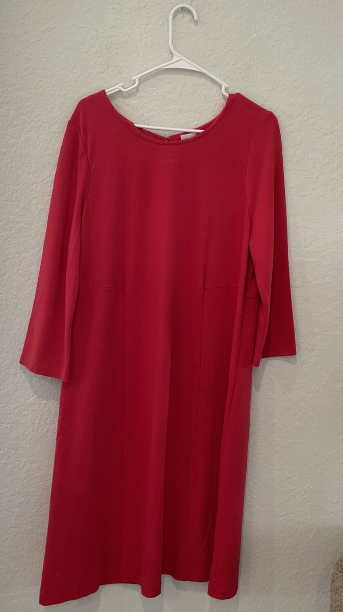 chicos red dress Chico's Classic Little Red Dress 3/4 Sleeves Stretch Chico’s Size 3