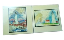 VTG Decorative Ceramic Art Tile wall hanging A.R.T.Co Lot Of 2