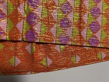 African Fabric Print 6 Yards Kente Gold Embellished 100 Cotton Sewing Material