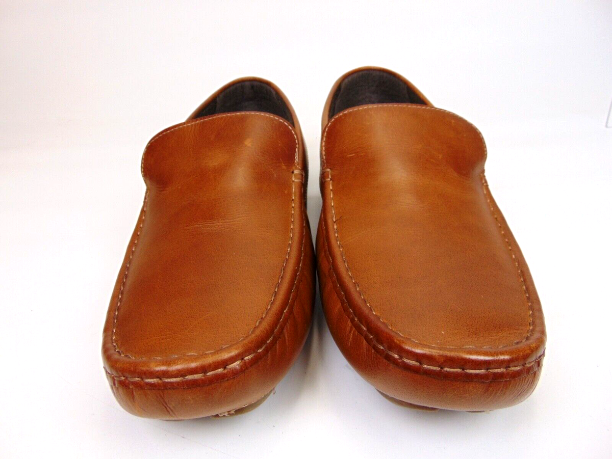 L.B. Evans Size 8 Wide ALTON Leather New Loafers LB Evans Alton Mens Slipper Loafer Cognac Brown Leather Size  main image 4