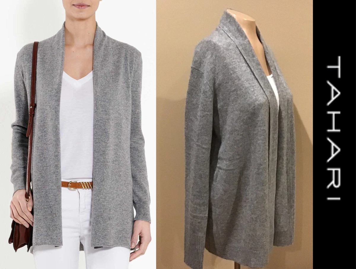 Tahari cashmere cardigan best sale sweater