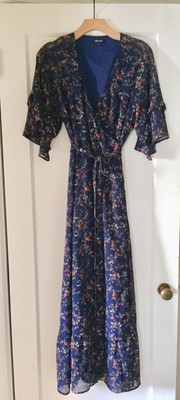 vervain ruffle sleeve wrap dress