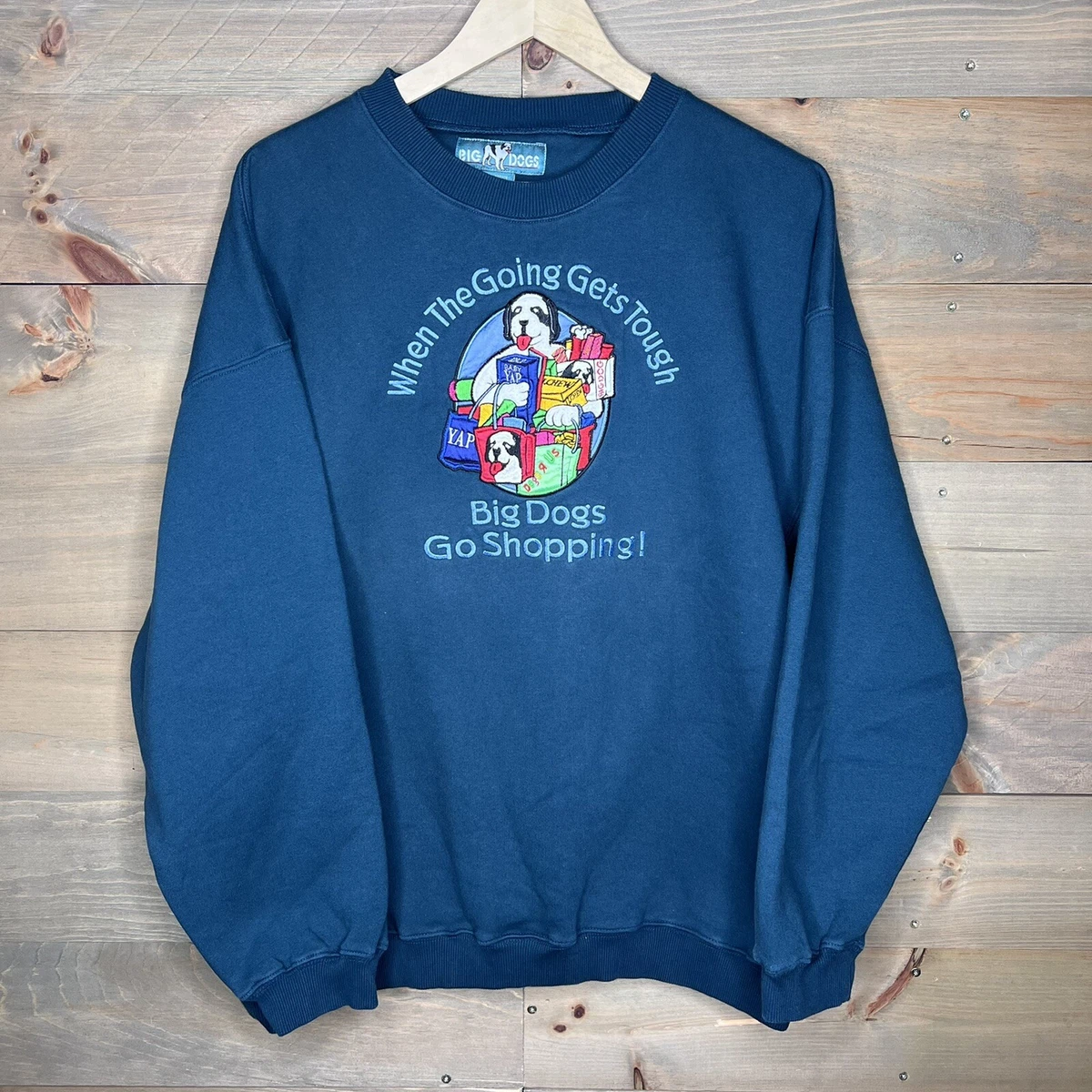 Vintage Big Dogs Crewneck Sweatshirt Shopping Pullover Green Men s Size Large