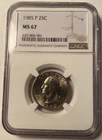 1985 P Washington Quarter NGC MS67