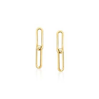 Pure Collection by Ross-Simons 14kt Yellow Gold Paper Clip Link Drop Earrings