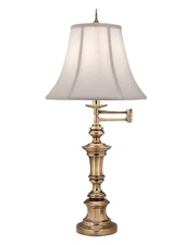 Used Stiffel SWTL-A623-A781-BB 31 Inch High Burnished Brass Swing Arm Table Lamp