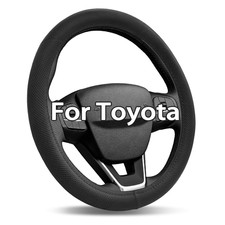 For Toyota Car Steering Wheel Cover Carbon Black Leather Anti-slip For Toyota Car Steering Wheel Cover Carbon Black Leather Anti-slip