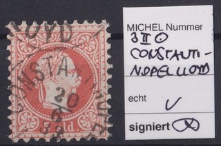 =Levante Mi.Nr.3 II gest. (Constantinopel Lloyd) geprüft Goller BPP 30 M€ =