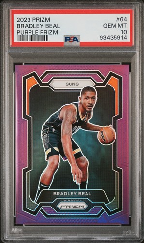 2023 PANINI PRIZM PURPLE PRIZM #64 BRADLEY BEAL 45/99 PSA 10