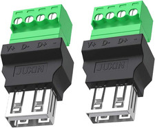 USB 2.0 Type a Female to 4 Pin Screw Terminal Block Connector, Portable Pluggabl