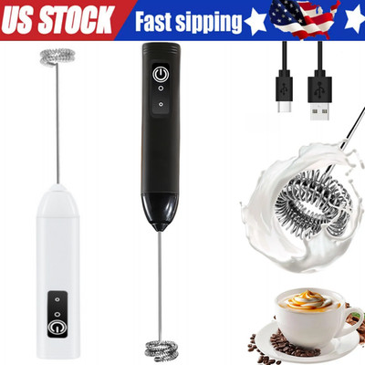 Electric Milk Frother Handheld Drink Foamer Coffee Mixer Egg Beater Double Whisk