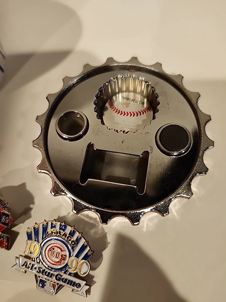 Chicago Cubs Mini LOT Assorted Items, 1 Magnet Missing from Bottle Opener - Image 2 of 4