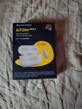 Audien Hearing Atom Pro 2 Rechargeable OTC Hearing Aids + UV Cleanining Aid NEW