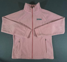 Columbia Fleece Youth Jacket Kids Pink Full Zip Outdoor Size M 10-12 