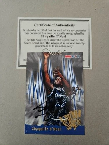 SHAQUILLE O'NEAL 1996 NBAHoops with AUTOGRAPH & COA Orlando Magic