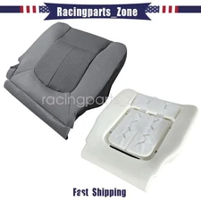 For 11-16 Ford F250 F350 XLT Driver Bottom Gray Cloth Seat Cover & Foam Cushion