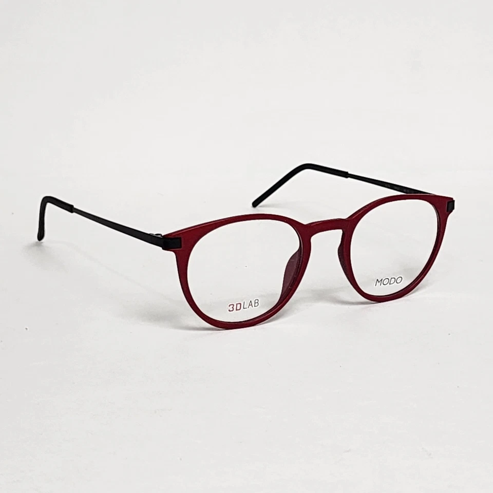 Gafas redondas de titanio MODO Alfa unisex ultraligeras 3D LAB en rojo intenso | 48 mm Foto 3 de 4