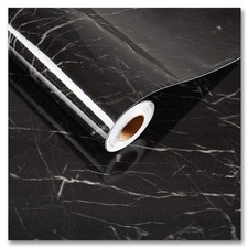 Black Marble Contact Paper for Countertops Waterproof Glossy Marble Wallpaper...