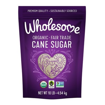 Wholesome Sweeteners 10-Pound Organic Cane Sugar, Fair Trade, Non GMO, Gluten Fr