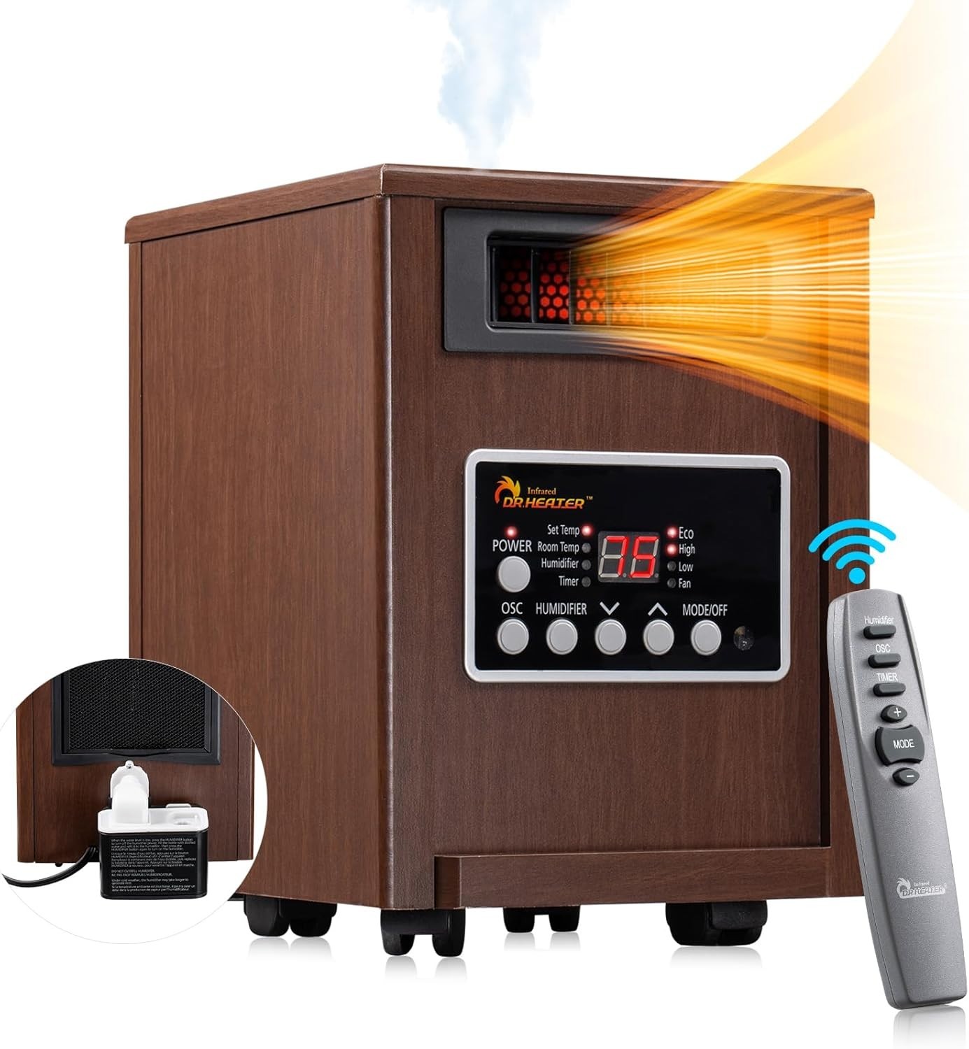Dr. Infrared Heater DR998 1500W Space Heater with Humidifier