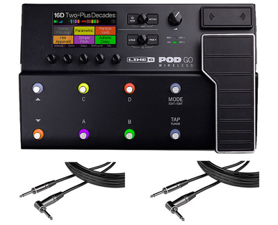Line 6 POD Go Wireless + 2x Gator 20' RA Instrument Cable