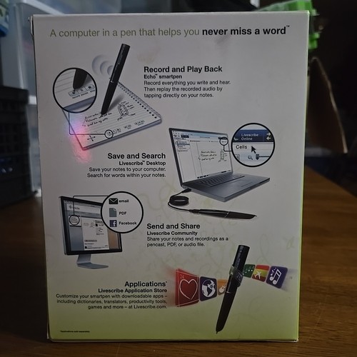 Neu Livescribe 4 GB Echo Smartpen APA-00006 Diktiergerät Audio Notizen - Bild 3 von 6