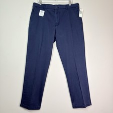 Izod Saltwater Stretch Chino Pants Mens SZ 34X30 Cadet Blue Straight Flat Front