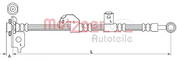 Original Metzger Brake Hose 4110840 for KIA