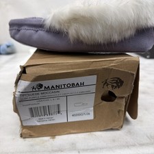 Size 9- Manitobah Tipi Suede Moccasin Fur Lined Slipper - Dusk Purple- Womens