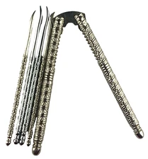 Vintage - Metal Walnut Nutcracker with 4 Picks - B9 (1)