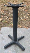 Black Metal Pedestal Table Base for Dining Bistro (Base Only)