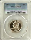 1962 SILVER PROOF WASHINGTON QUARTER PCGS PR68, LIGHT CAMEO OBVERSE & REVERSE