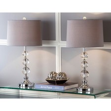 SAFAVIEH Lighting 27-inch Keeva Clear Crystal Table Lamp Set of 2 .