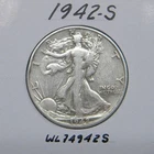 1942-S Walking Liberty half dollar, 90% silver coin