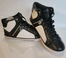 G by GUESS High Top Sneakers Womens Size 8.5M  Black/White New