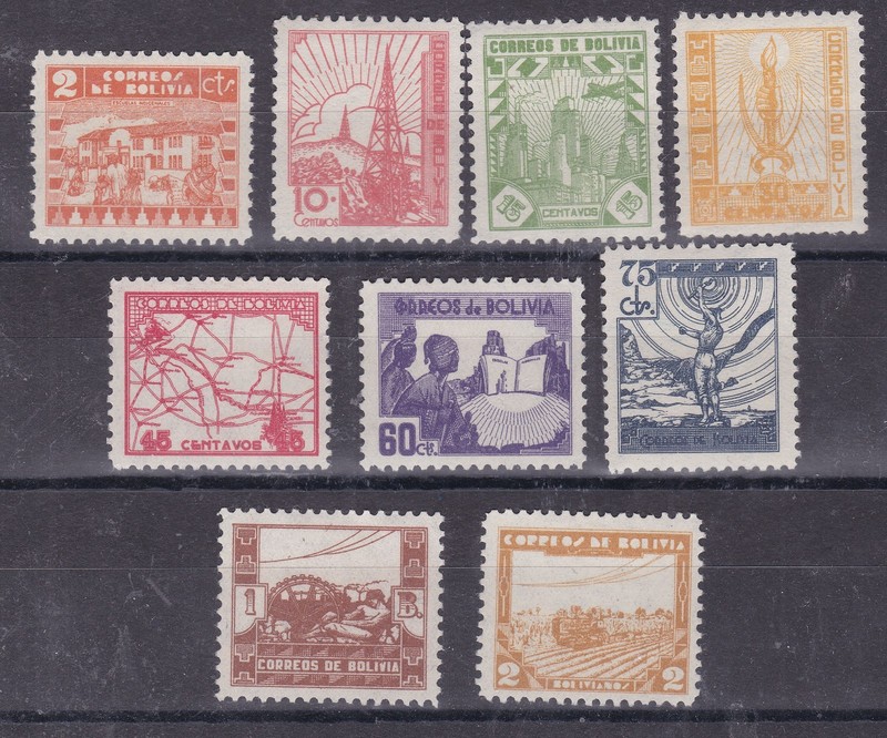 BOLIVIA^^^^^BOB   sc# 242-250  RARER  LH    set      hcv @  dco4358bol