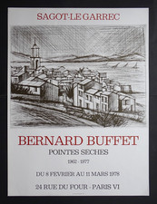 Bernard BUFFET Gravures Affiche originale 1978 Exposition Sagot Le Garrec Paris
