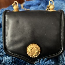 Vintage Vincenza Calf Skin Black Leather Crossbody Shoulder Bag EXQUISITE    