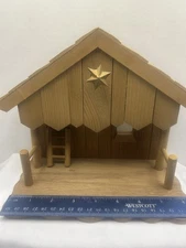 Empty Manger - Stable Only for Nativity Scene - Wood Musical Small 8x5x7.5