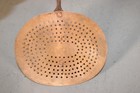 RARE 18TH C PA HEART DECORATED WROUGHT IRON AND COPPER PUNCH DECORATED SKIMMER — photo 7