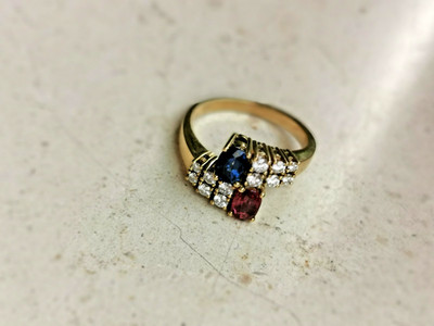 Gold Ring 585 mit Brillanten/Rubin/Saphir .kein Bruchgold Altgold Zahngold