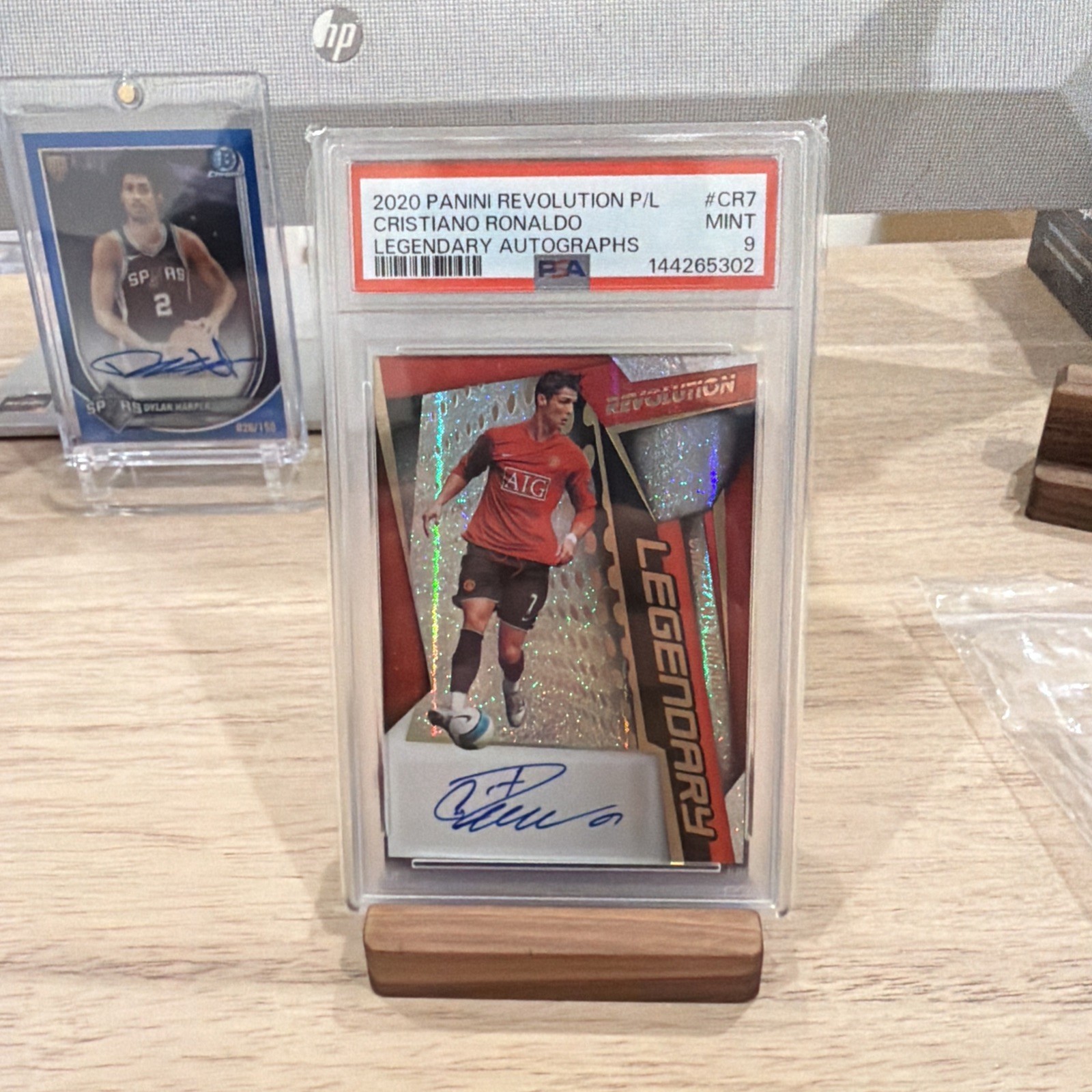 Cristiano Ronaldo 2020 Panini Revolution Premier League Legendary Auto PSA 9 view 1