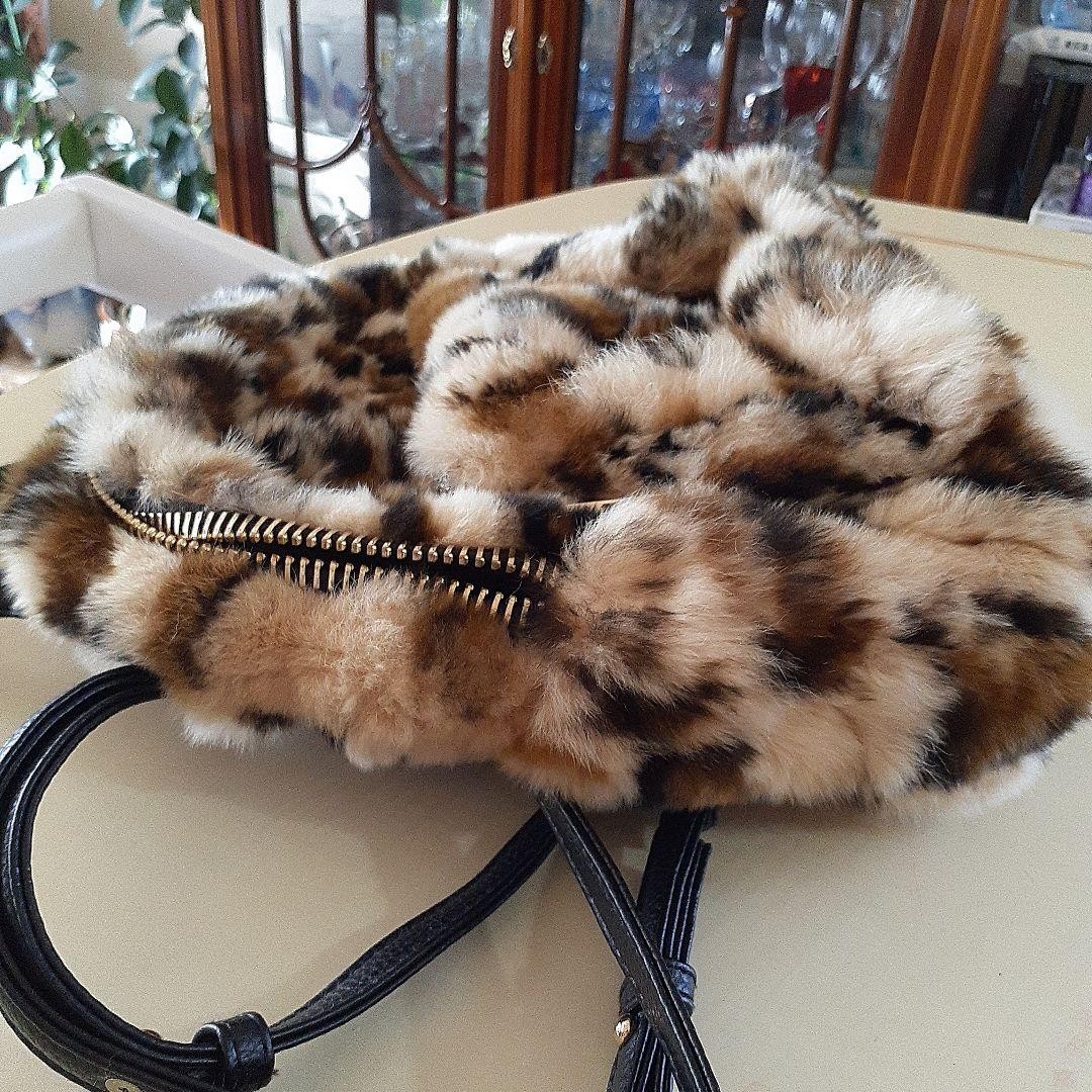 Leopard Pattern Fur Backpack Rabbit - image 6